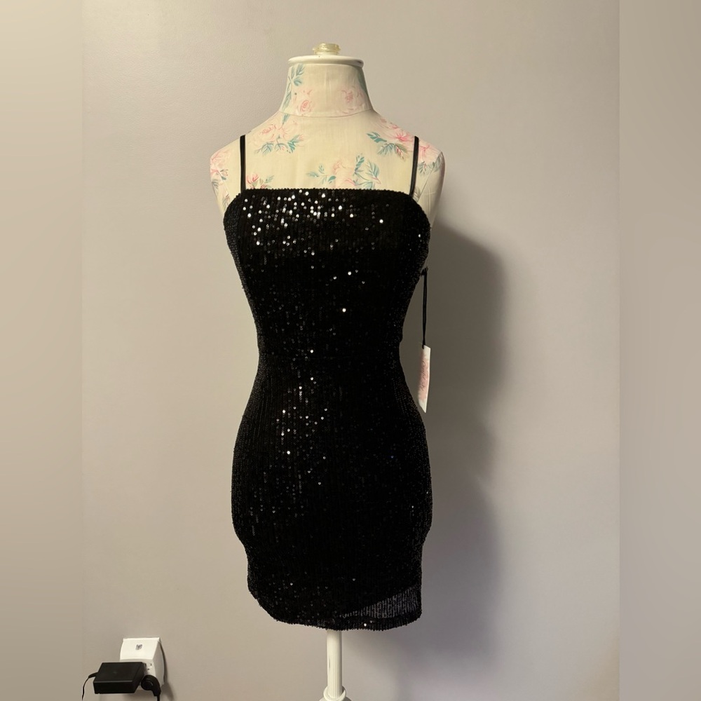 Black Sparkly Crystal Sky dress